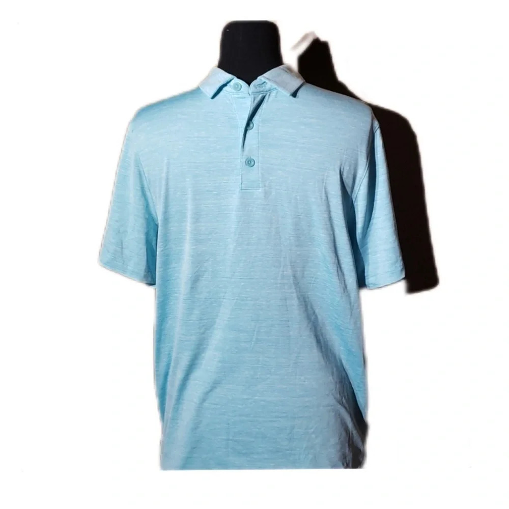 🥳 NEW! C9 Champion Active Wear Men's Aqua Blue Golf Polo Shirt - Picture 2 of 4